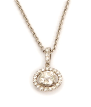 A diamond cluster pendant, comprising a central