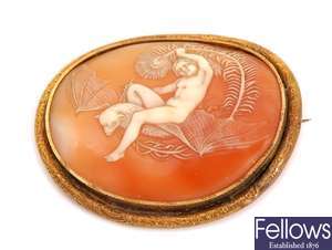 A Victorian oval shall cameo of a naked female