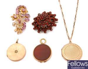 Five items to include a bohemian garnet cluster