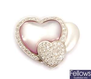 An 18ct white gold pink mother of pearl and