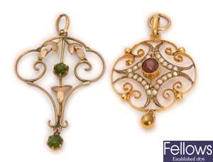 Two early 20th century pendants, to include a