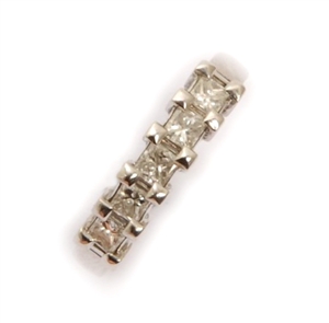 An 18ct white gold five stone diamond ring with