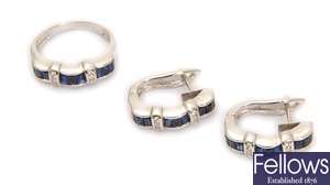 Two items, to include a sapphire and diamond band