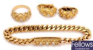 A gold and diamond suite from M Gerard, Paris,