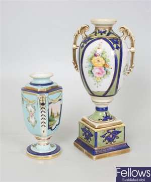 Three Noritake bone china vases, each with