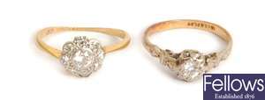 Two diamond set dress rings to include a diamond