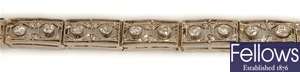 An early 20th century ornate diamond bracelet, in