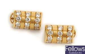 Audemars Piguet - A pair of 18ct gold diamond set
