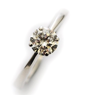 An 18ct white gold diamond set single stone ring,