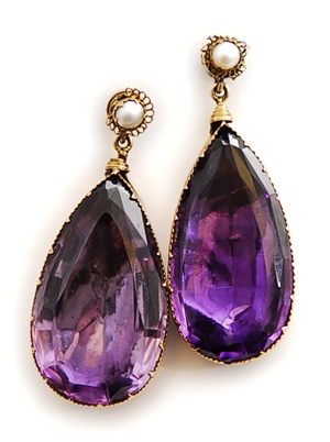 A pair of early/mid 20th century amethyst and