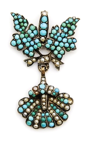 A French early twentieth century turquoise and