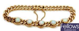 An early twentieth century opal set bracelet,