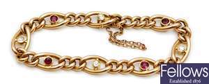 An early 20th century 15ct gold ruby and diamond