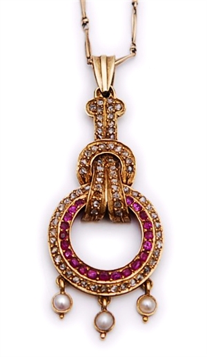 A continental early 20th century ruby, diamond