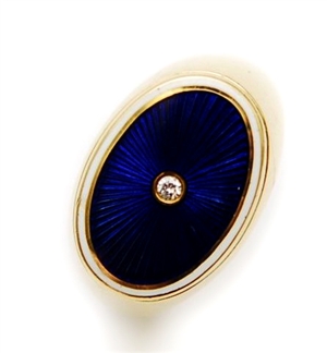 FABERGE - A modern enamel and diamond set ring,