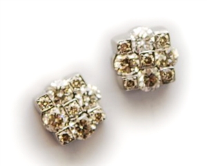 A pair of diamond cluster stud earrings,