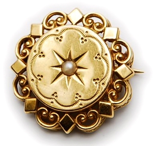 A French split pearl set circular brooch,