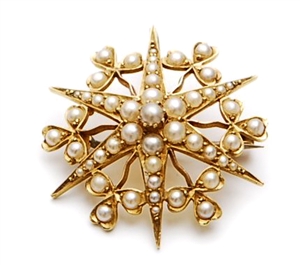 An early 20th century split pearl set star