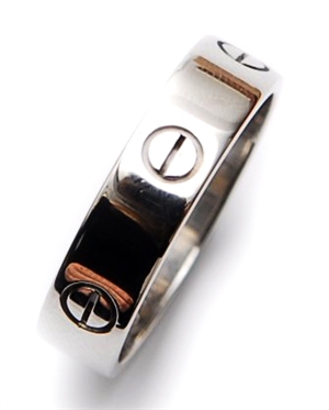 Cartier - An 18ct white gold 'screw head' band