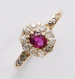 An early/mid 20th century ruby and diamond