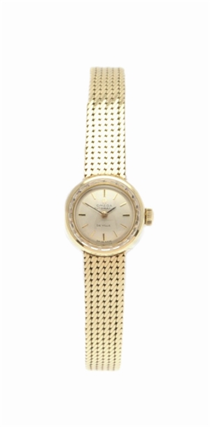 OMEGA - a 14k gold automatic lady's wrist watch