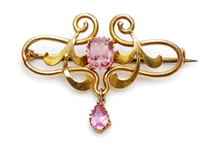 An early 20th century 9ct gold pink tourmaline