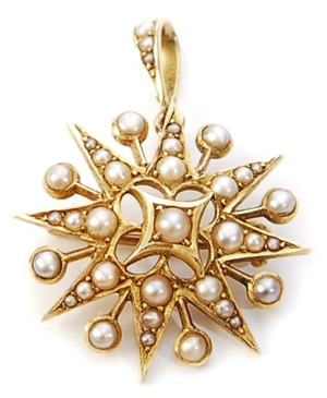 An Edwardian split pearl star design brooch,