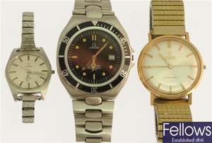 A selection of seven Omega wrist watches to