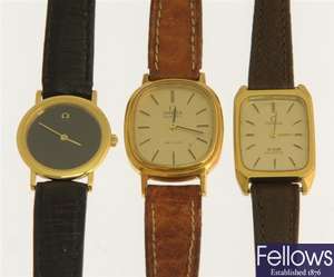 A selection of 9 Omega wrist watches and watch