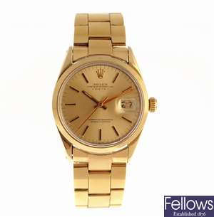 ROLEX - a gold plated automatic gentleman's Date