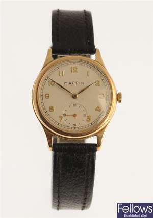 A 9ct gold manual wind gentleman's Mappin wrist