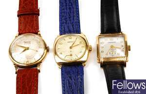 A mixed group of 9ct gold watches to include five
