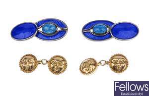 A quantity of cufflinks to include mother of