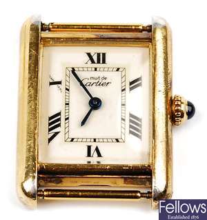 CARTIER - a quartz ladies Argent wrist watch,