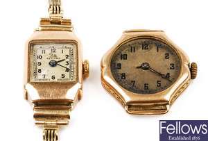 Two 9ct gold lady's watches to include a watch