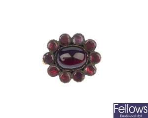 An early 20th century garnet brooch, the central