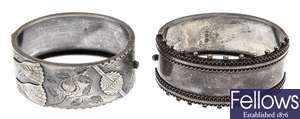 Two Victorian silver bangles, to include a wide