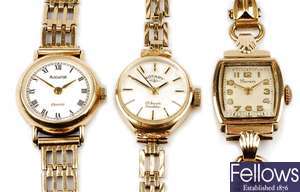 A mixed group of eleven lady's wrist watches