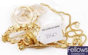 (107189886) three pairs of assorted earrings, two assorted necklets, one pendant, two assorted rings