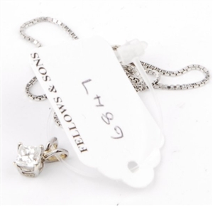 (0129356)  white gold box link necklet, diamond pendant