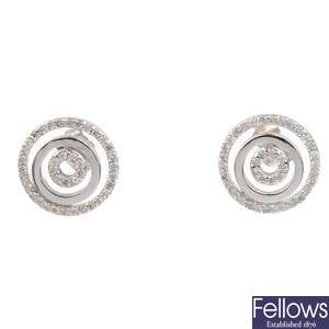18ct white gold diamond earrings.