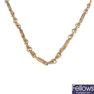 9ct gold fancy link chain.