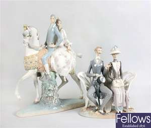 A Lladro porcelain figure and a similar figure