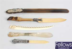 A collection of assorted Victorian and later letter knives