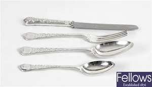 A selection of late 19th century London hallmarked silver flatware and cutlery