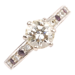 (33452) An 18ct gold diamond single-stone ring.
