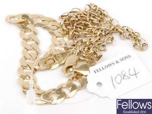 (309072544)  curb bracelet,  belcher necklace