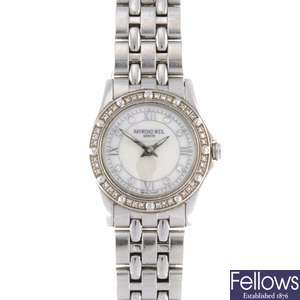 (34111) A stainless steel quartz lady's Tango bracelet watch.
