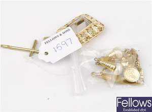 (104981340)  18ct item of jewellery, 9ct drop earrings, 18ct animal pendant