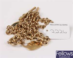 (311109050) 9ct belcher bracelet,  belcher necklace